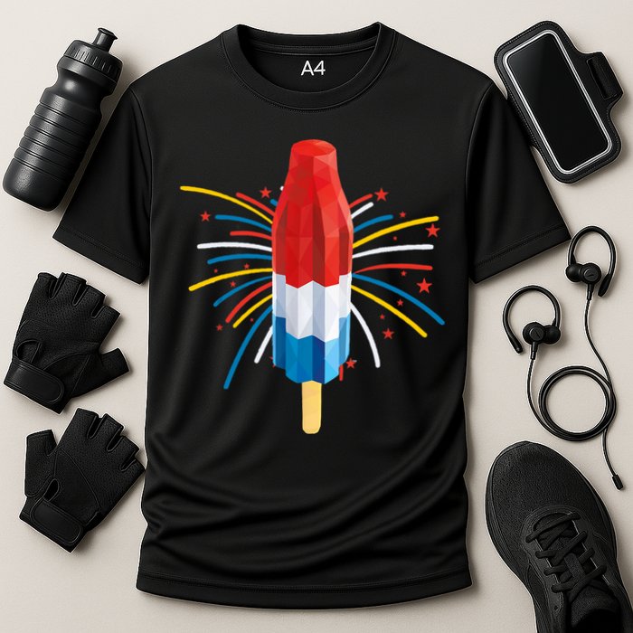 Fourth Of July Fireworks Popsicle Lover Unique Cooling Performance Crew T-Shirt