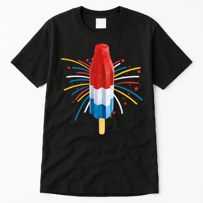 Fourth Of July Fireworks Popsicle Lover Unique Tall T-Shirt