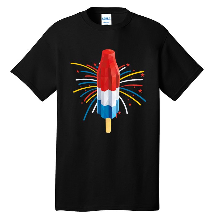 Fourth Of July Fireworks Popsicle Lover Unique Tall T-Shirt