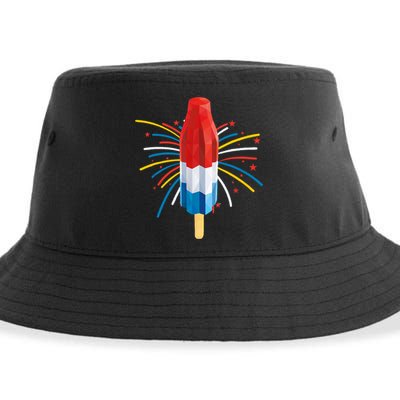 Fourth Of July Fireworks Popsicle Lover Unique Sustainable Bucket Hat