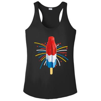 Fourth Of July Fireworks Popsicle Lover Unique Ladies PosiCharge Competitor Racerback Tank