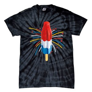 Fourth Of July Fireworks Popsicle Lover Unique Tie-Dye T-Shirt