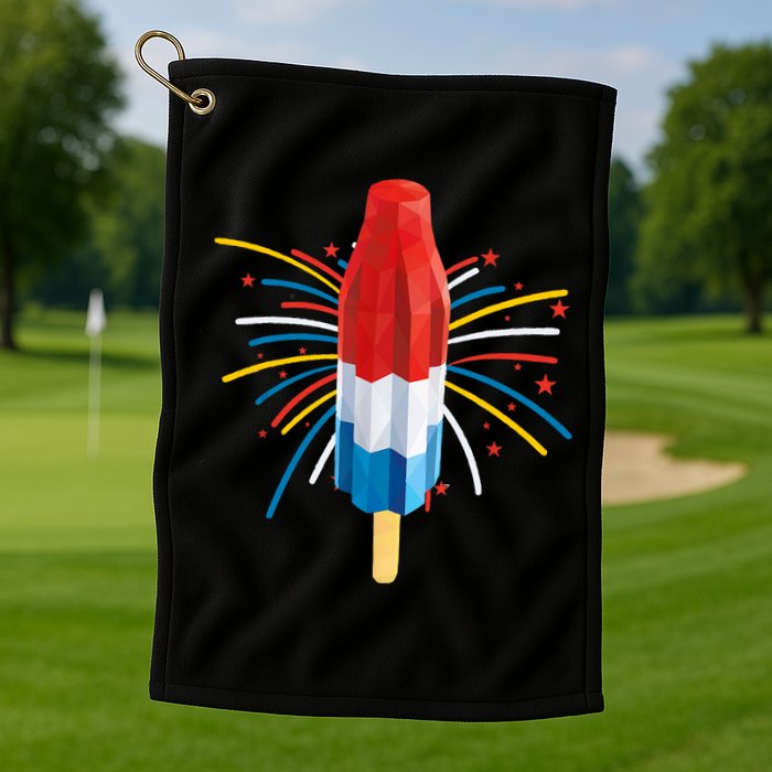 Fourth Of July Fireworks Popsicle Lover Unique Golf Towel