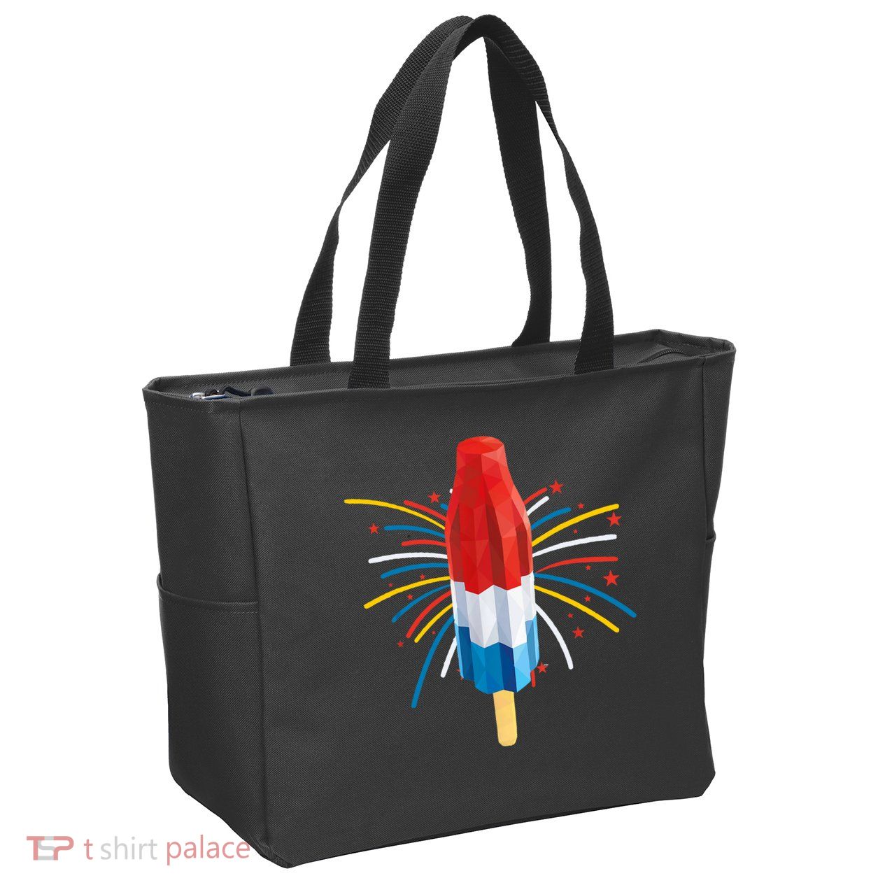 Fourth Of July Fireworks Popsicle Lover Unique Zip Tote Bag