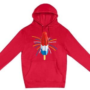 Fourth Of July Fireworks Popsicle Lover Unique Premium Pullover Hoodie