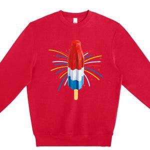 Fourth Of July Fireworks Popsicle Lover Unique Premium Crewneck Sweatshirt