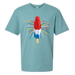 Fourth Of July Fireworks Popsicle Lover Unique Sueded Cloud Jersey T-Shirt