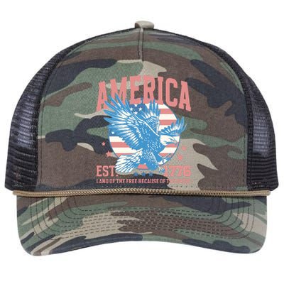 Fourth Of July 1776 Retro Rope Trucker Hat Cap