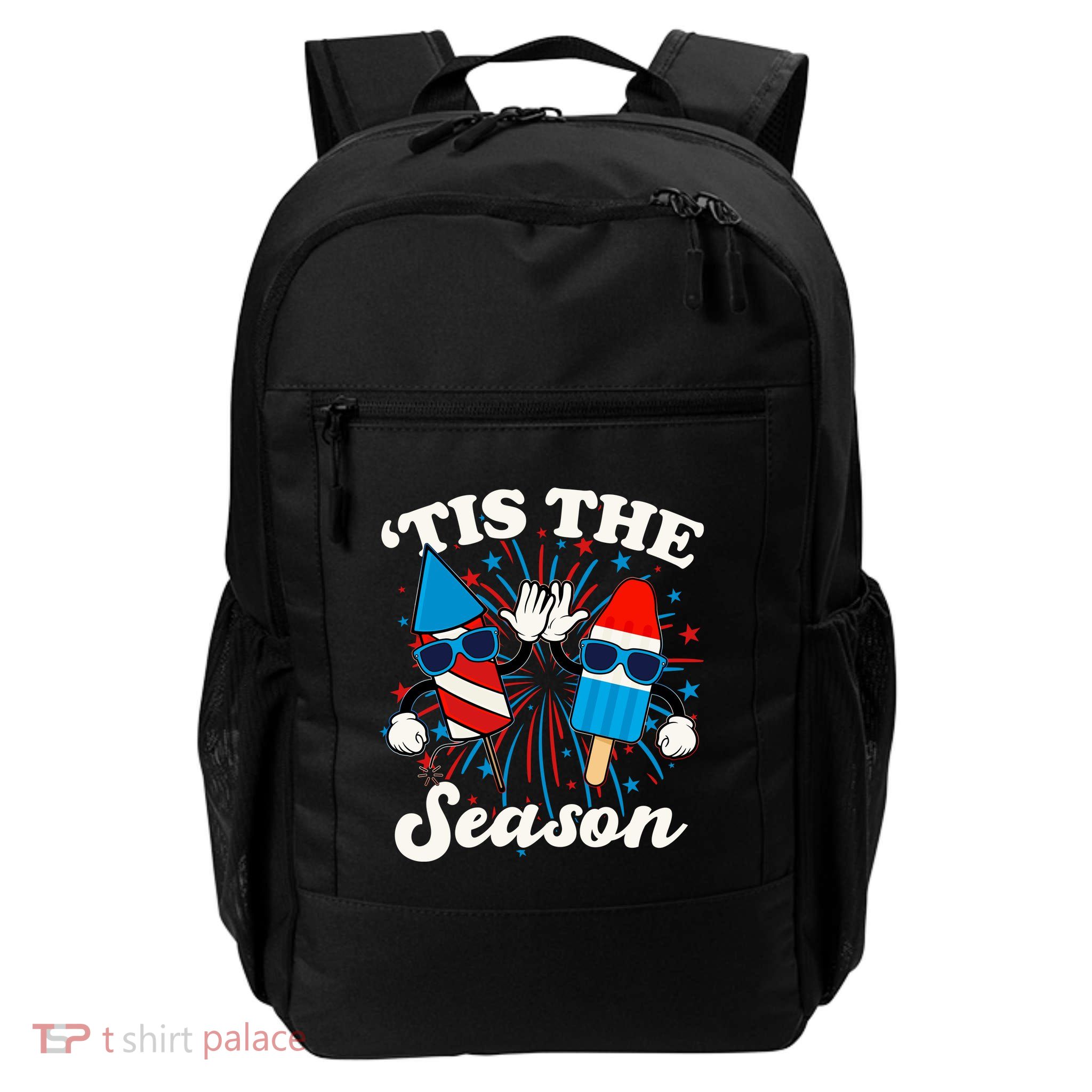 Fourth Of July Red White And Blue Tis The Season Fireworks And Popsicles Daily Commute Backpack