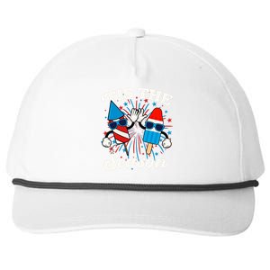 Fourth Of July Red White And Blue Tis The Season Fireworks And Popsicles Snapback Five-Panel Rope Hat