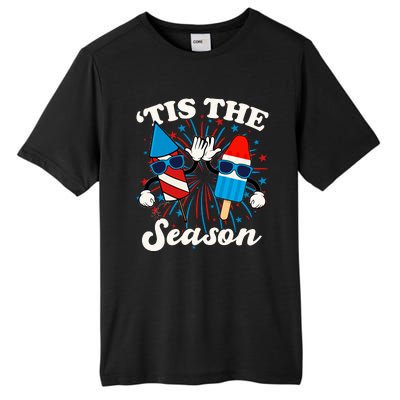 Fourth Of July Red White And Blue Tis The Season Fireworks And Popsicles Tall Fusion ChromaSoft Performance T-Shirt