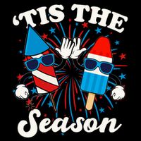 Fourth Of July Red White And Blue Tis The Season Fireworks And Popsicles Wool Snapback Cap