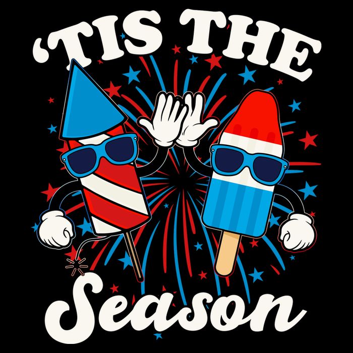 Fourth Of July Red White And Blue Tis The Season Fireworks And Popsicles Wool Snapback Cap