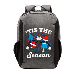 Fourth Of July Red White And Blue Tis The Season Fireworks And Popsicles Vector Backpack