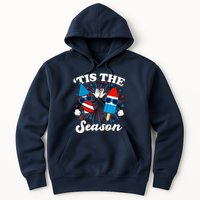 Fourth Of July Red White And Blue Tis The Season Fireworks And Popsicles Hoodie