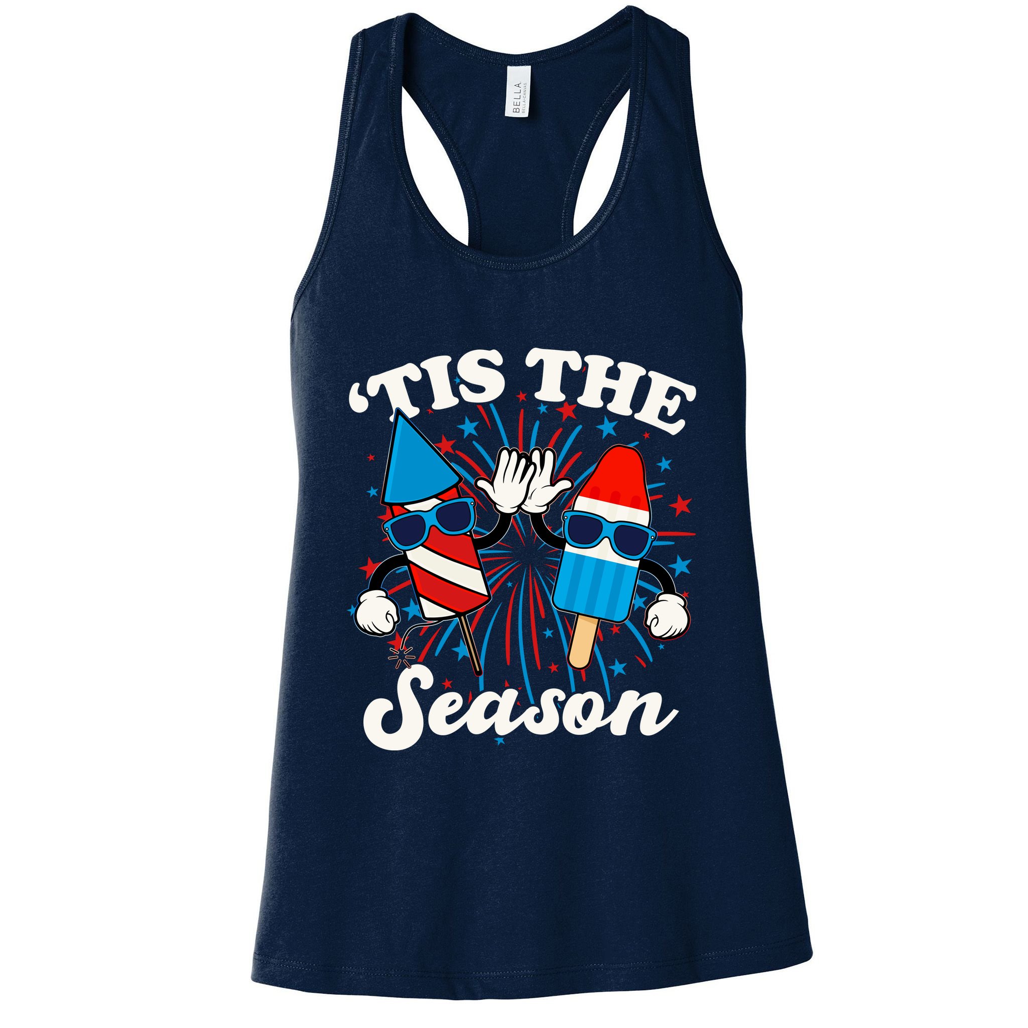 Fourth Of July Red White And Blue Tis The Season Fireworks And Popsicles Womens Tank Top