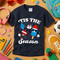 Fourth Of July Red White And Blue Tis The Season Fireworks And Popsicles Kids T-Shirt