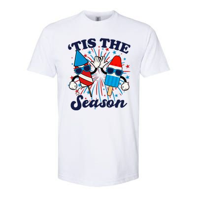 Fourth Of July Red White And Blue Tis The Season Fireworks And Popsicles Softstyle® CVC T-Shirt