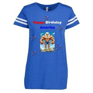 Fourth Of July Happy Birthday America Enza Ladies Jersey Football T-Shirt