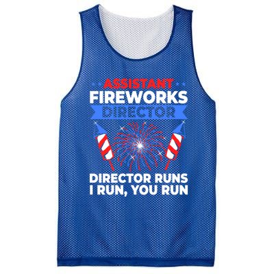 Fourth Of July American Flag Assistant Fireworks Director Funny Gift Mesh Reversible Basketball Jersey Tank