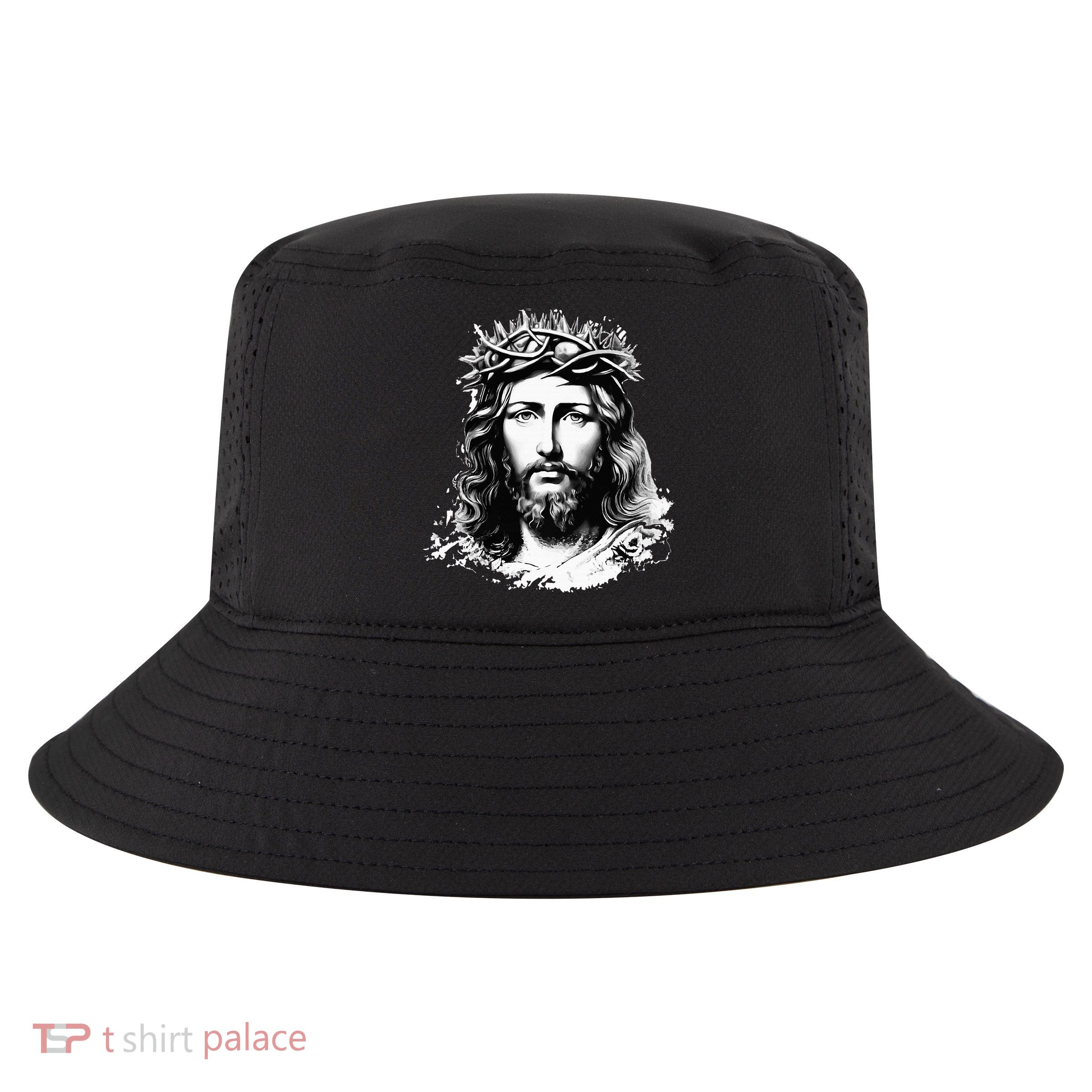 Face Of Jesus Christ Crown Of Thorns Catholic Faith Cool Comfort Performance Bucket Hat