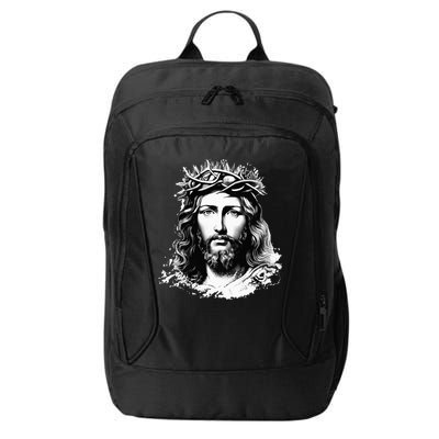 Face Of Jesus Christ Crown Of Thorns Catholic Faith City Backpack