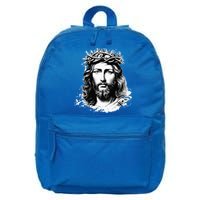 Face Of Jesus Christ Crown Of Thorns Catholic Faith 16 in Basic Backpack