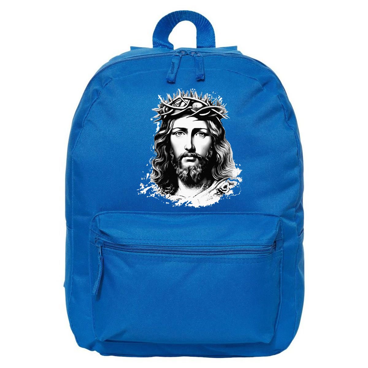 Face Of Jesus Christ Crown Of Thorns Catholic Faith 16 in Basic Backpack