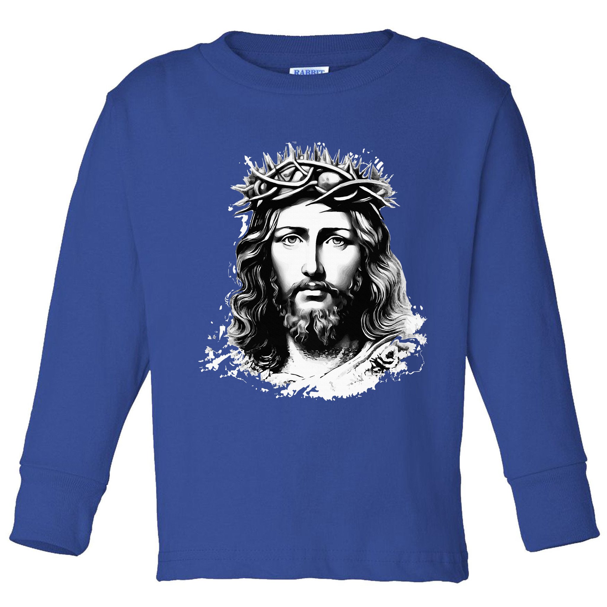 Face Of Jesus Christ Crown Of Thorns Catholic Faith Toddler Long Sleeve Shirt
