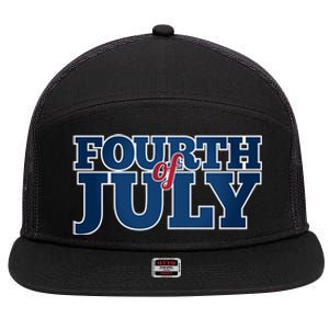 Fourth Of July Patriotic Holiday 7 Panel Mesh Trucker Snapback Hat