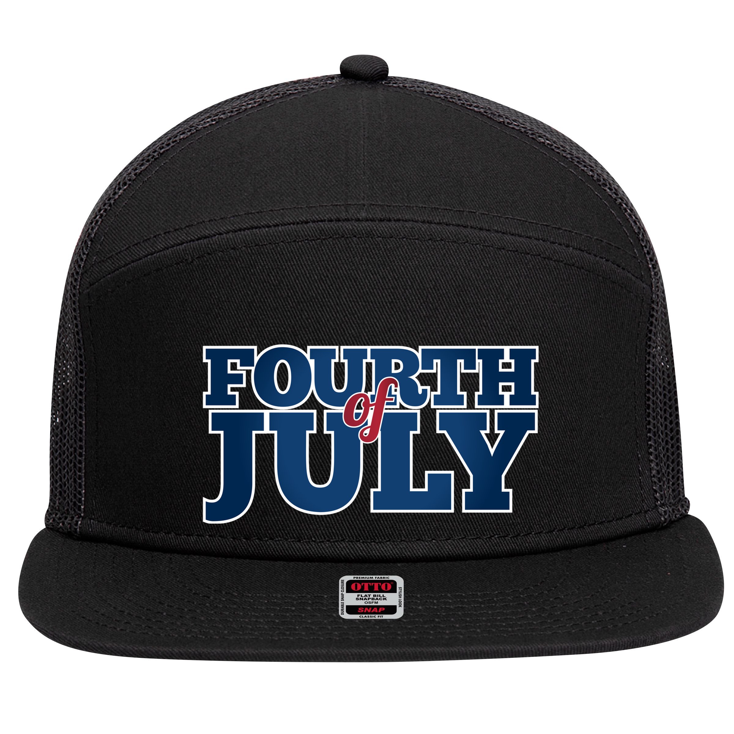Fourth Of July Patriotic Holiday 7 Panel Mesh Trucker Snapback Hat