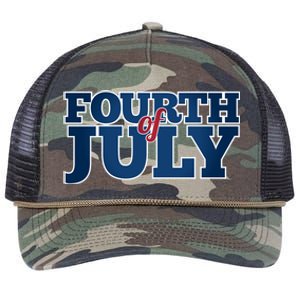 Fourth Of July Patriotic Holiday Retro Rope Trucker Hat Cap