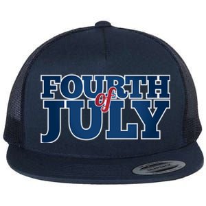 Fourth Of July Patriotic Holiday Flat Bill Trucker Hat