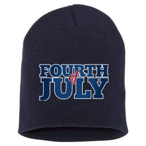 Fourth Of July Patriotic Holiday Short Acrylic Beanie