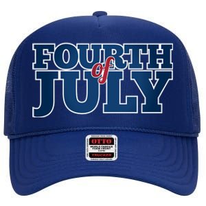 Fourth Of July Patriotic Holiday High Crown Mesh Back Trucker Hat