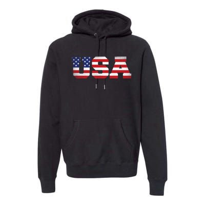 Fourth Of July 4th July Us America Flag Premium Hoodie