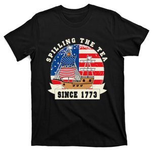 Fourth Of July Spilling The Tea 1773 Funny American History T-Shirt