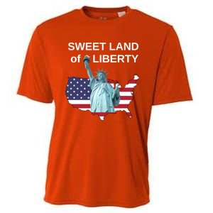 Fourth Of July Sweet Land Of Liberty Usa Flag Patriotic Gift Cooling Performance Crew T-Shirt