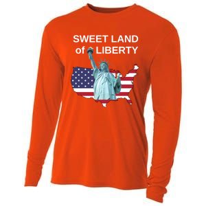 Fourth Of July Sweet Land Of Liberty Usa Flag Patriotic Gift Cooling Performance Long Sleeve Crew