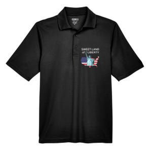 Fourth Of July Sweet Land Of Liberty Usa Flag Patriotic Gift Men's Origin Performance Pique Polo