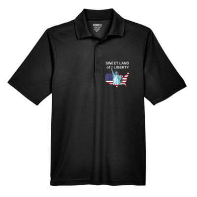 Fourth Of July Sweet Land Of Liberty Usa Flag Patriotic Gift Men's Origin Performance Pique Polo