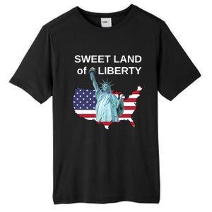 Fourth Of July Sweet Land Of Liberty Usa Flag Patriotic Gift Tall Fusion ChromaSoft Performance T-Shirt