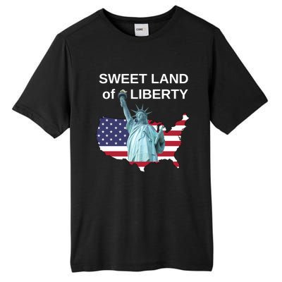 Fourth Of July Sweet Land Of Liberty Usa Flag Patriotic Gift Tall Fusion ChromaSoft Performance T-Shirt