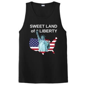 Fourth Of July Sweet Land Of Liberty Usa Flag Patriotic Gift PosiCharge Competitor Tank