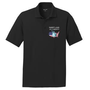 Fourth Of July Sweet Land Of Liberty Usa Flag Patriotic Gift PosiCharge RacerMesh Polo