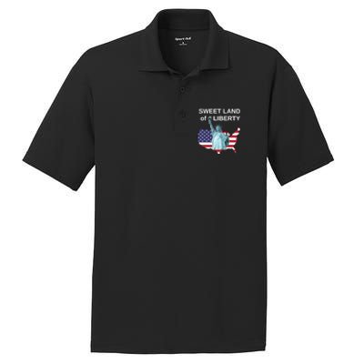 Fourth Of July Sweet Land Of Liberty Usa Flag Patriotic Gift PosiCharge RacerMesh Polo