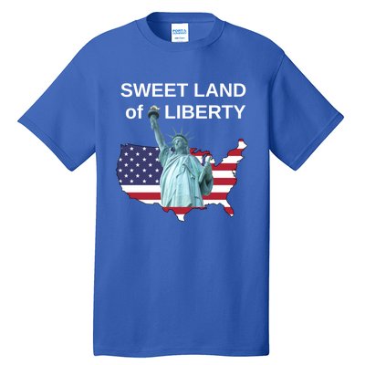 Fourth Of July Sweet Land Of Liberty Usa Flag Patriotic Gift Tall T-Shirt