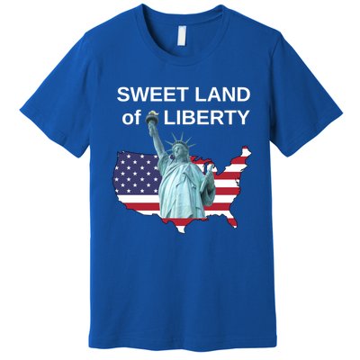 Fourth Of July Sweet Land Of Liberty Usa Flag Patriotic Gift Premium T-Shirt