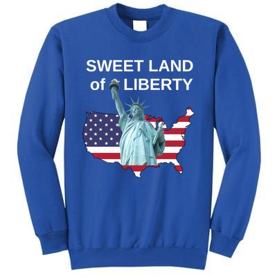 Fourth Of July Sweet Land Of Liberty Usa Flag Patriotic Gift Tall Sweatshirt