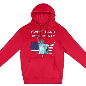 Fourth Of July Sweet Land Of Liberty Usa Flag Patriotic Gift Premium Pullover Hoodie